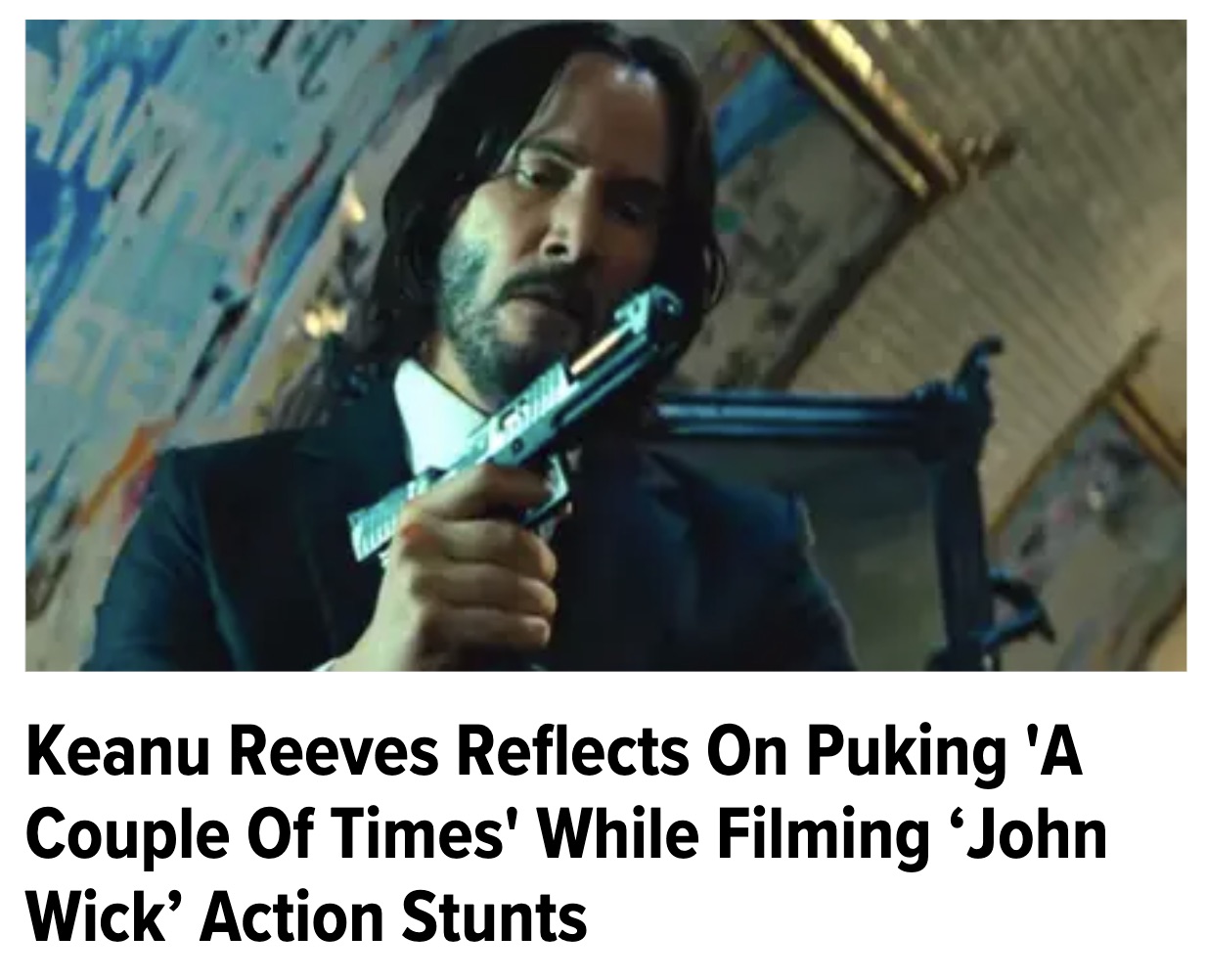 movie john wick - Any Keanu Reeves Reflects On Puking 'A Couple Of Times' While Filming 'John Wick' Action Stunts